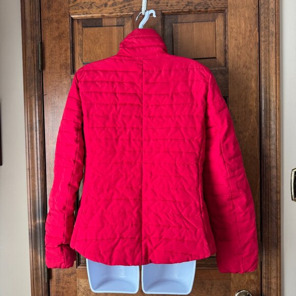 LOFT Red Puffer Jacket w/Zipper & Snap Close Medium - Picture 12 of 16